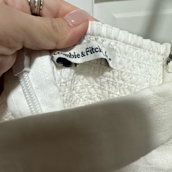 Abercrombie & Fitch White Linen Blend Mini Dress Size Large - Picture 5 of 5